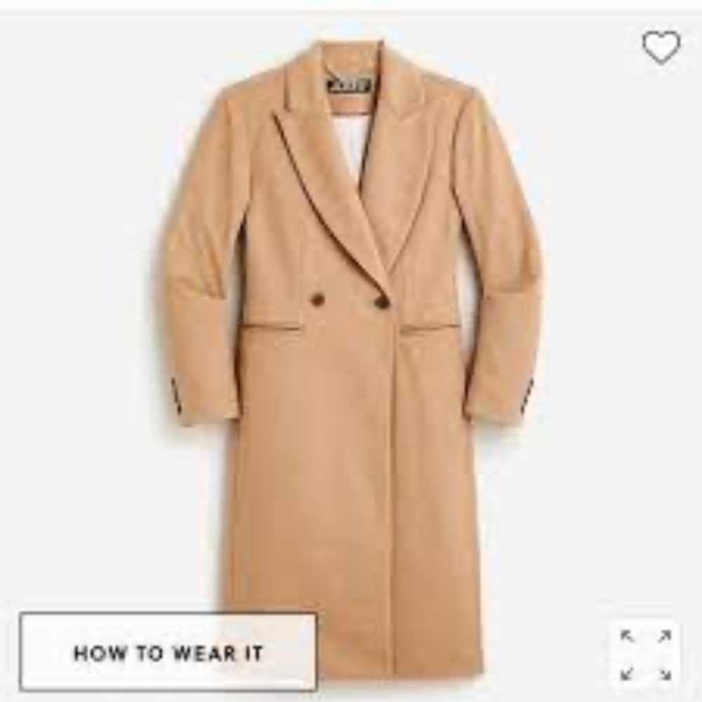 New J.Crew Camel topcoat 0P